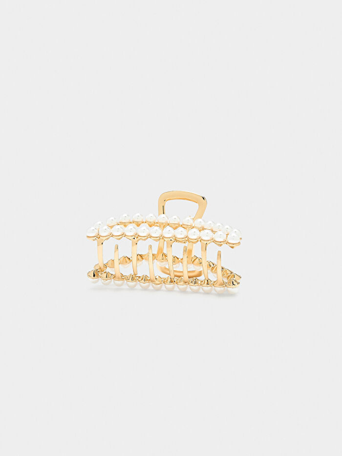 İnci Detaylı Klipsli Saç Tokası