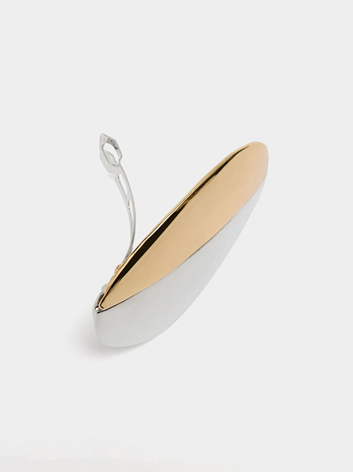 İki Renkli Oval Klipsli Saç Tokası