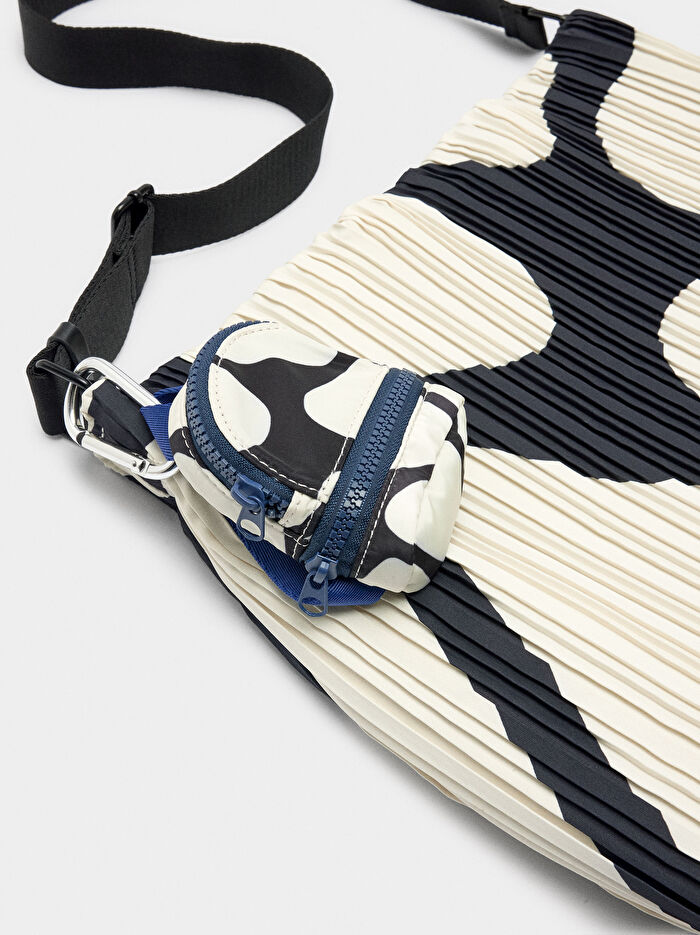 Desenli Teknik Kumaş Omuz Çantası