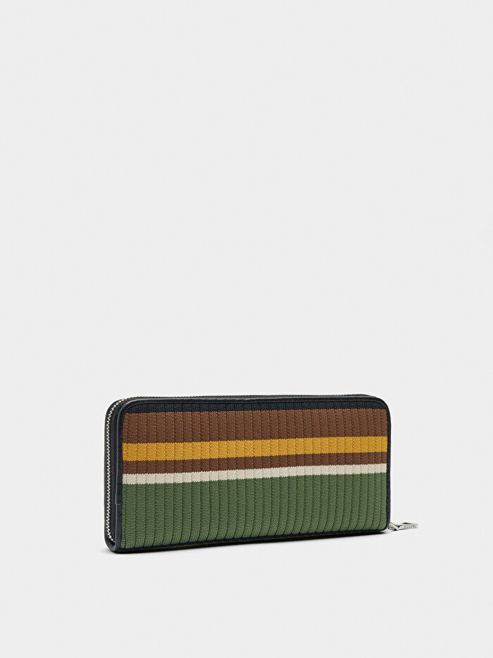 Çizgili Örme Cüzdan L