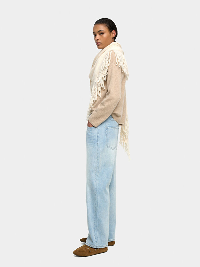 Yıkanmış Efektli Denim Pantolon