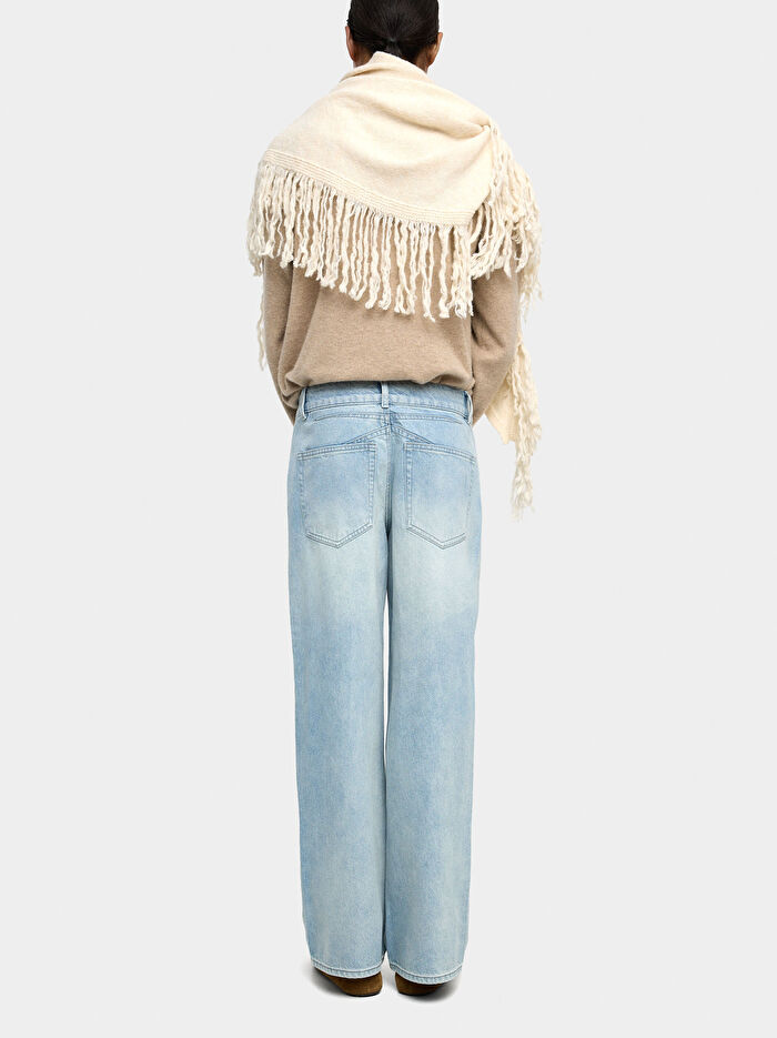 Yıkanmış Efektli Denim Pantolon