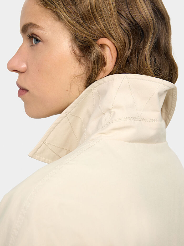 Puantiye Detaylı Astarlı Pamuklu Parka