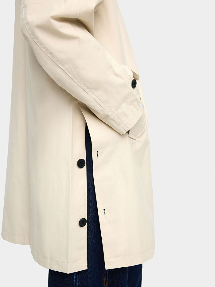 Puantiye Detaylı Astarlı Pamuklu Parka