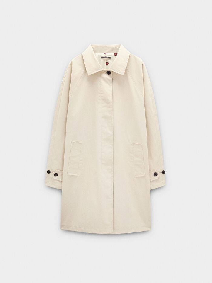 Puantiye Detaylı Astarlı Pamuklu Parka