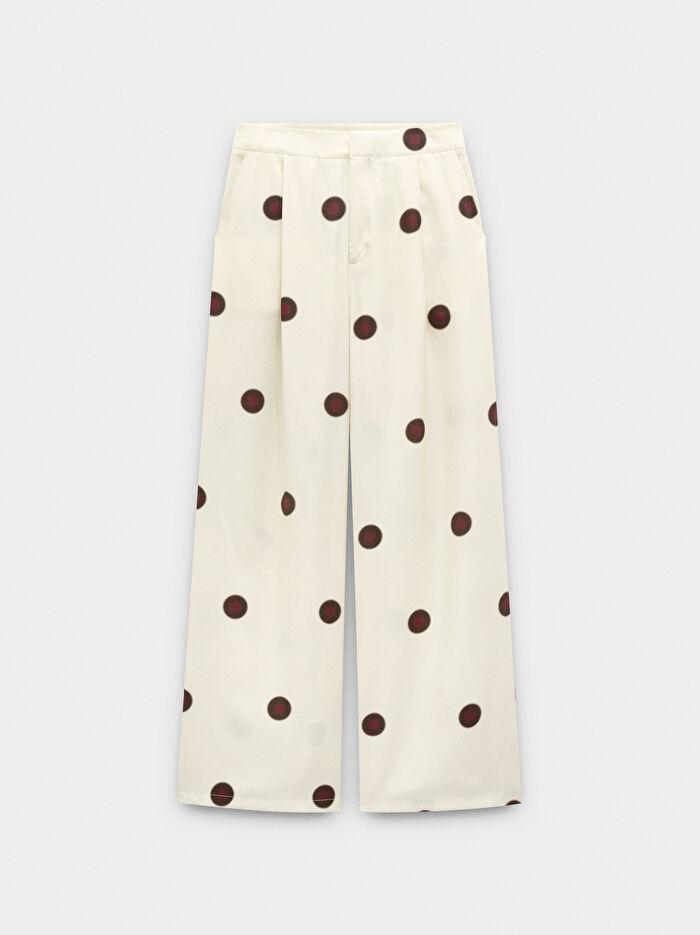 Puantiye Desenli Pantolon