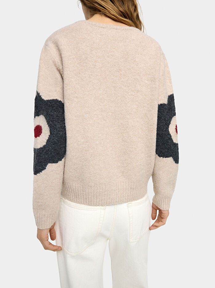 Çiçekli Örme Kazak