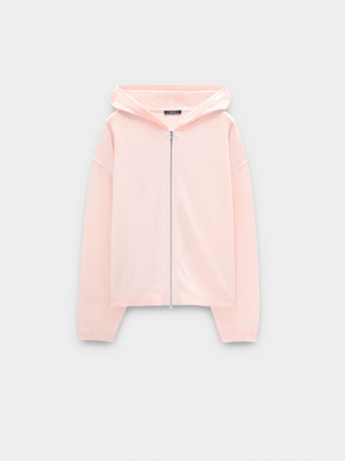 Kapüşonlu Örme Hırka