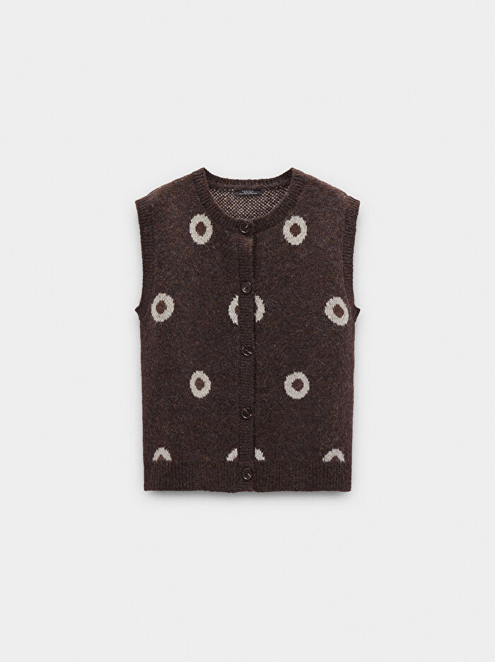 Jakarlı Puantiyeli Yelek