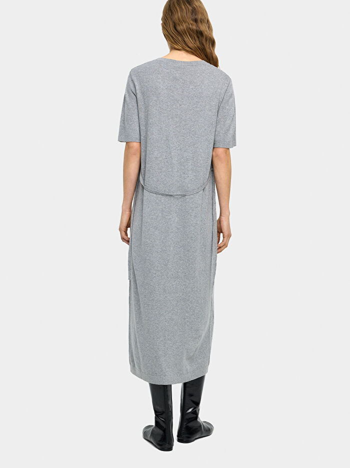 Askılı Midi Örme Elbise