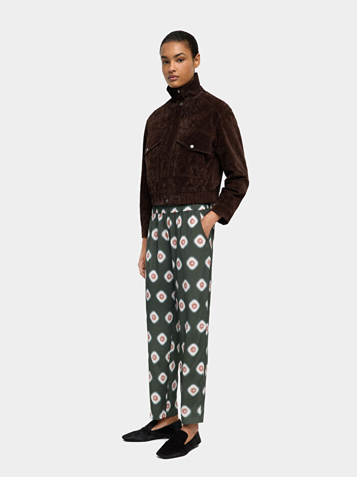 Desenli Bol Kesim Pantolon