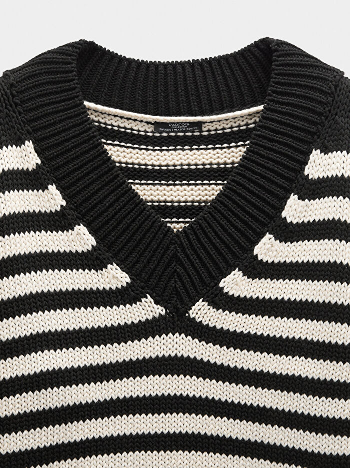 Çizgili Örme Kazak