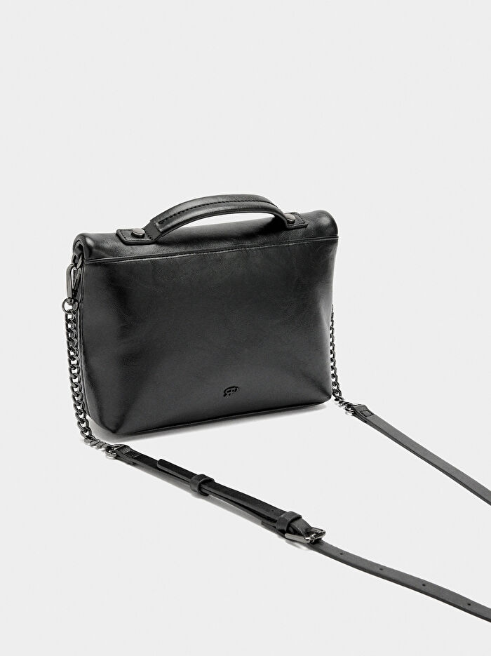 Çatlak Efektli Kapaklı Parti Çantası