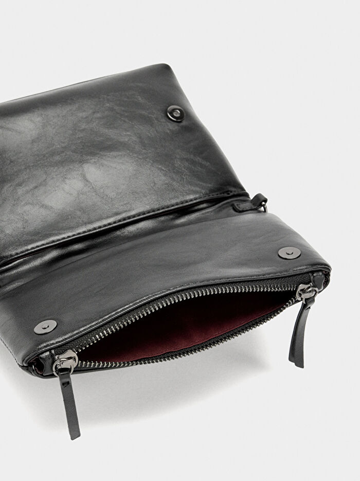 Çatlak Efektli Kapaklı Parti Çantası