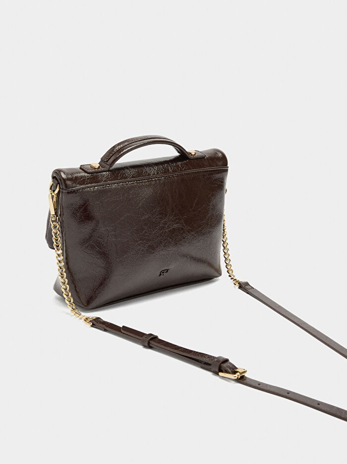 Çatlak Efektli Kapaklı Parti Çantası