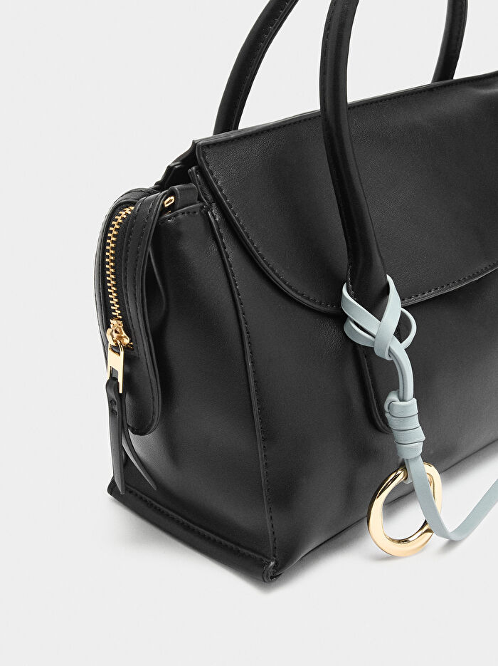 Kapaklı Düz Tote Çanta