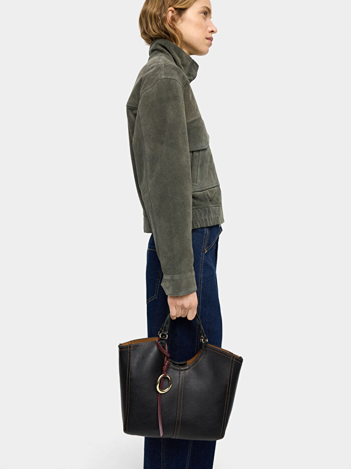 Fermuarlı Düz Tote Çanta