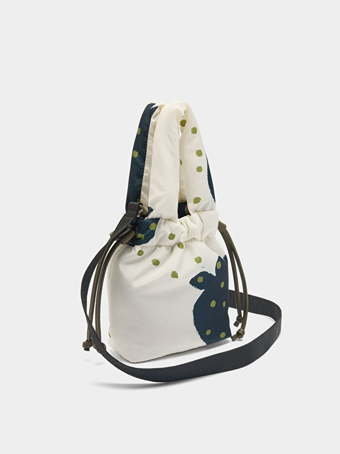 Desenli Teknik Kumaş Telefon Çantası