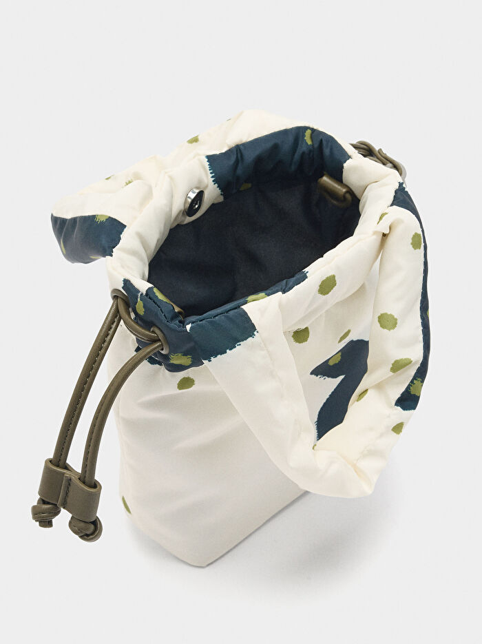 Desenli Teknik Kumaş Telefon Çantası