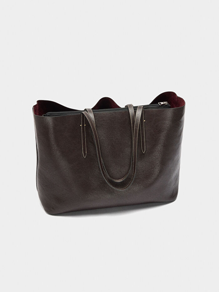 İçi Çıkarılabilir Çift Taraflı Shopper Çanta L