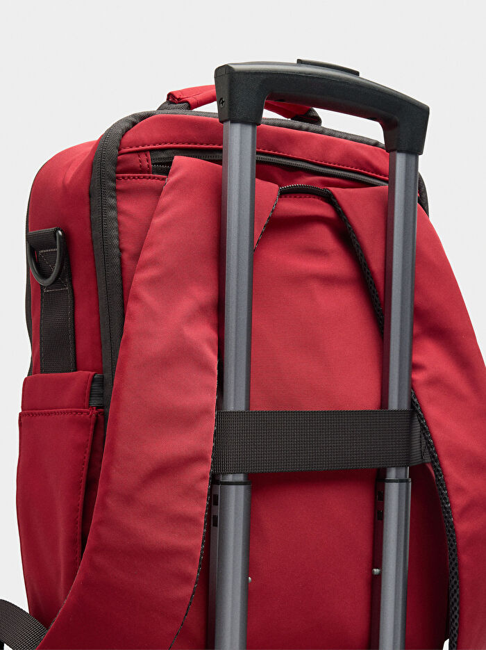 Kalp Charm'lı Teknik Kumaş Kabin Boy Sırt Çantası