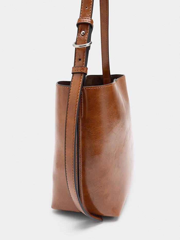 Doku Efektli Omuz Çantası