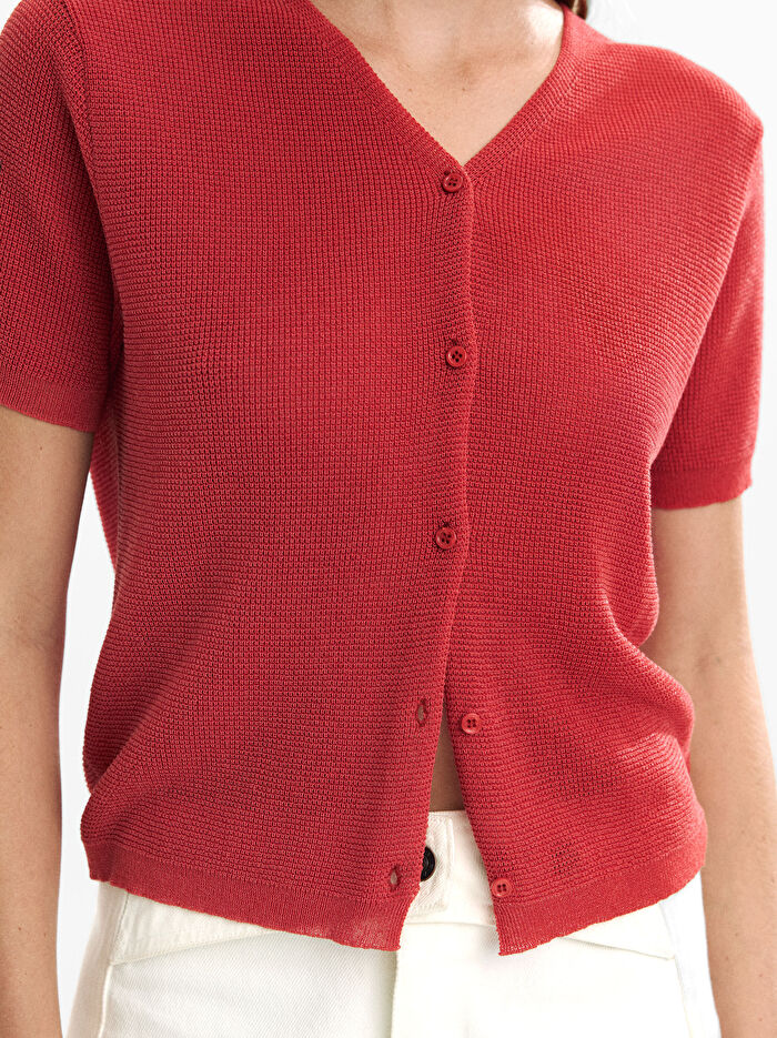 Kısa Kollu Örme Hırka