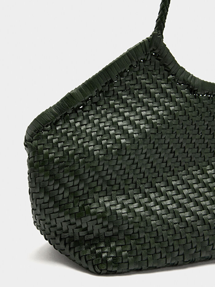 Örgülü Deri Shopper Çanta