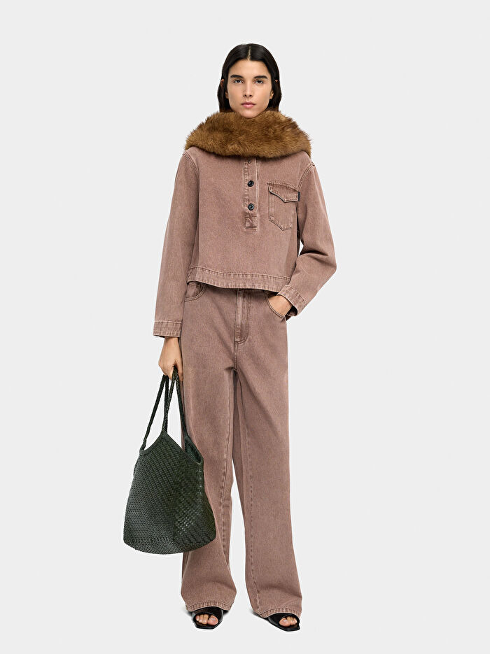 Örgülü Deri Shopper Çanta