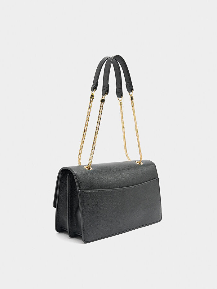 Dokulu ve Zincir Askılı Omuz Çantası