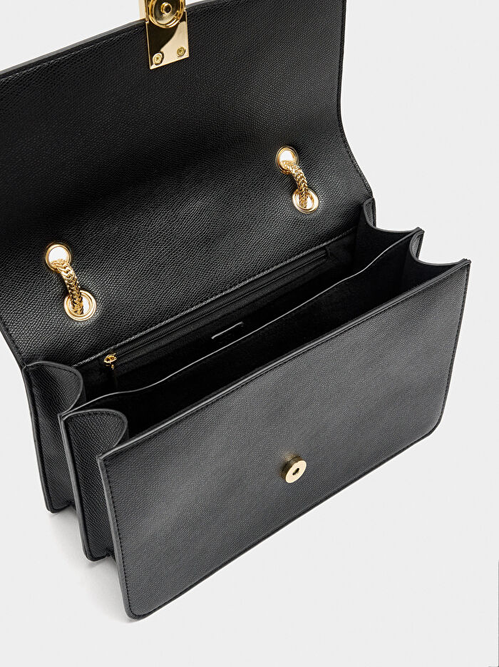 Dokulu ve Zincir Askılı Omuz Çantası