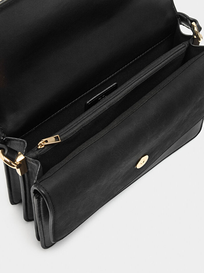 Çift Kapaklı Çapraz Askılı Çanta