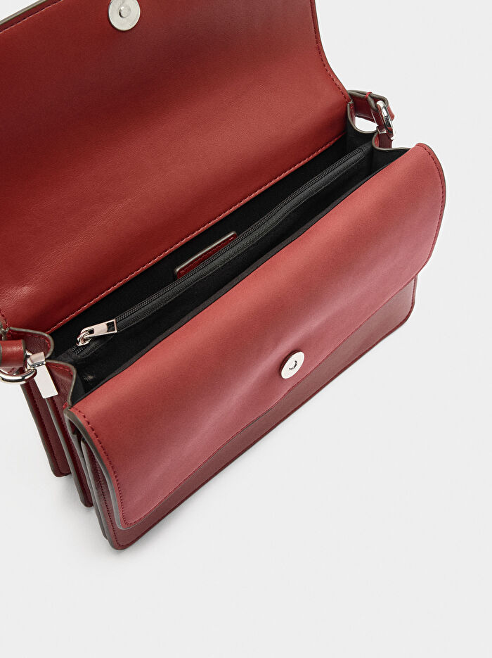 Çift Kapaklı Çapraz Askılı Çanta