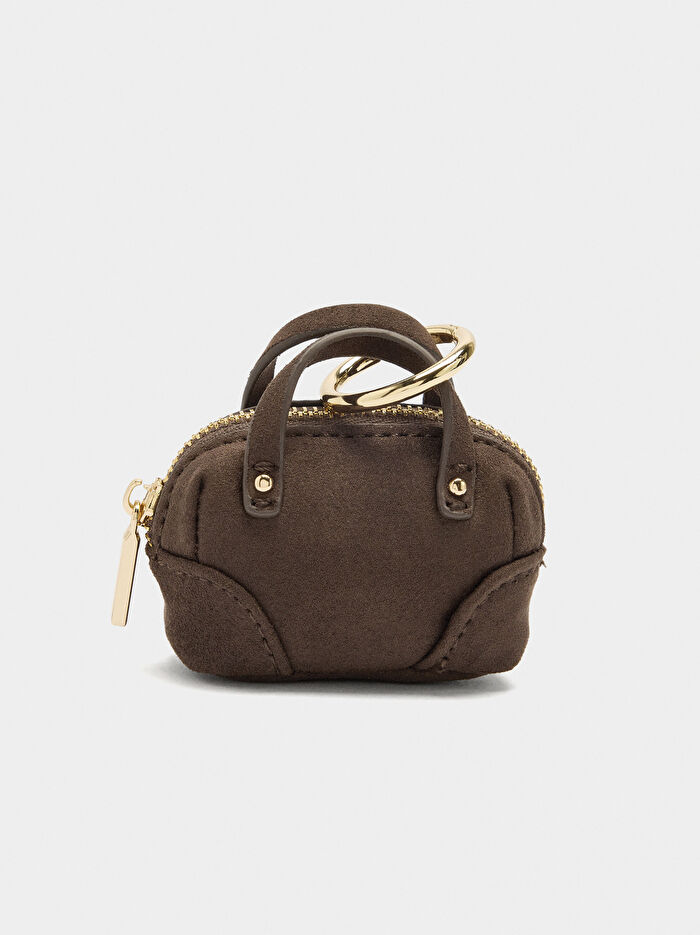 Charm'lı Deri Efektli Tote Çanta