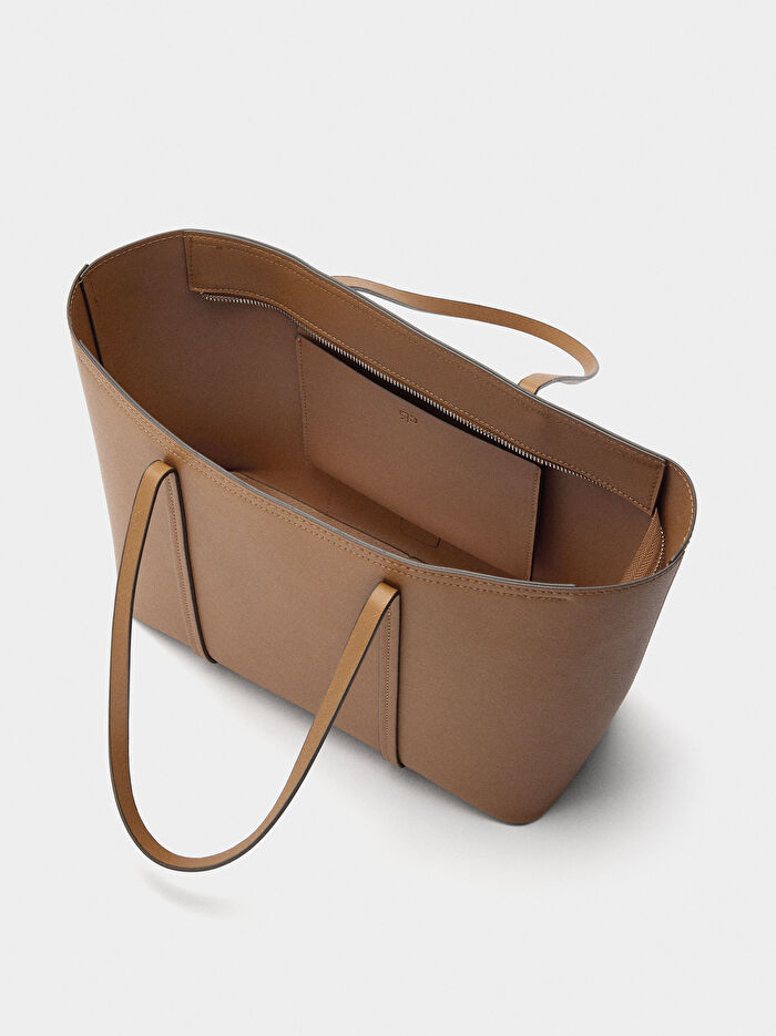 Fermuarlı shopper bag