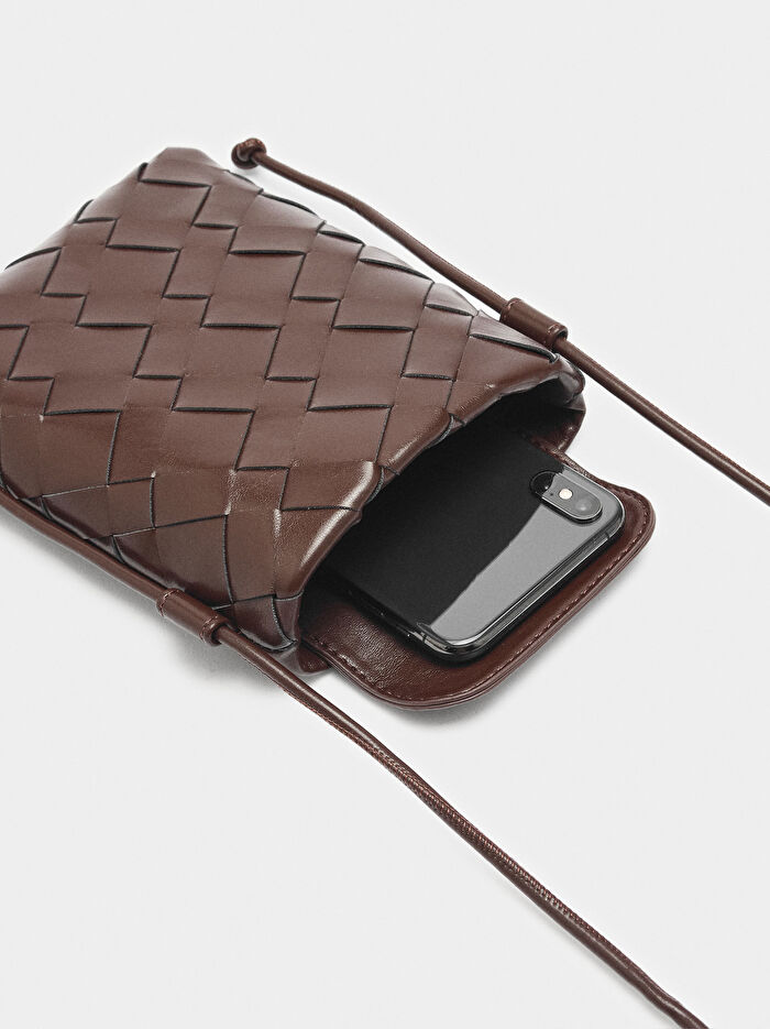 Örme Cep Telefonu Çantası