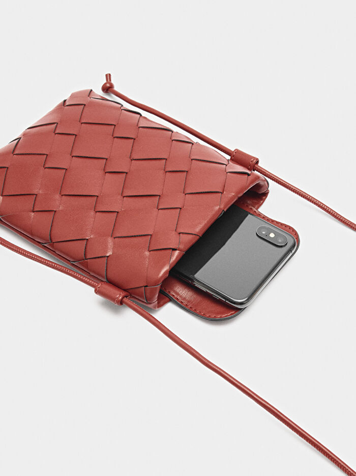 Örme Cep Telefonu Çantası