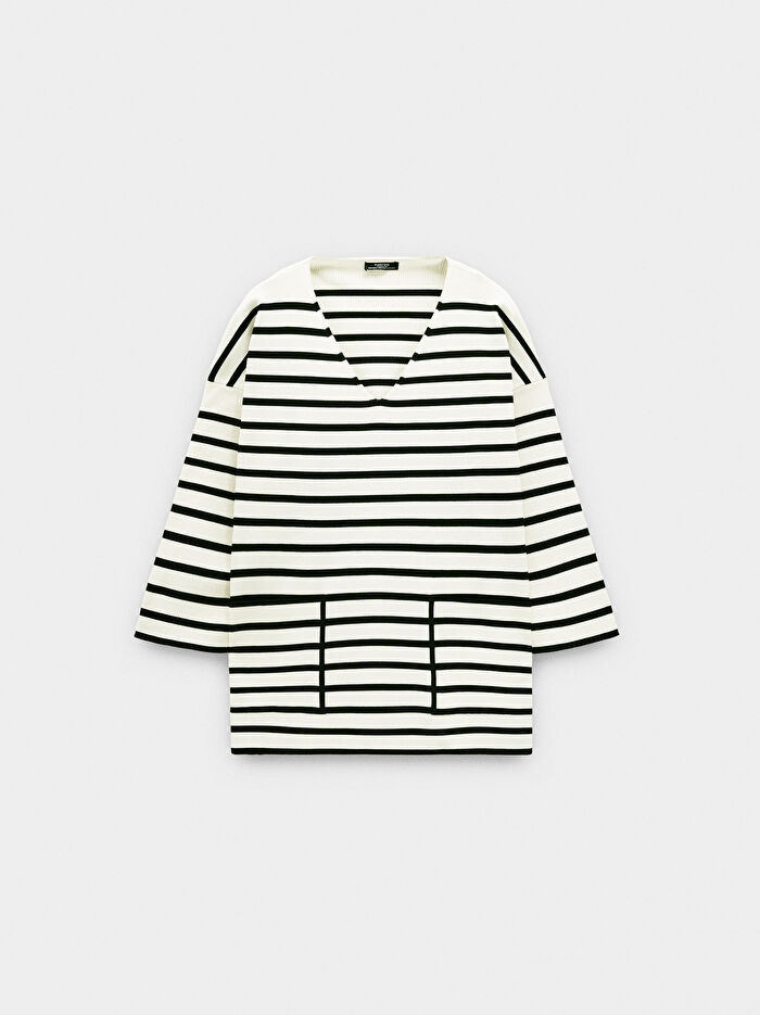 Çizgili Örme Kazak