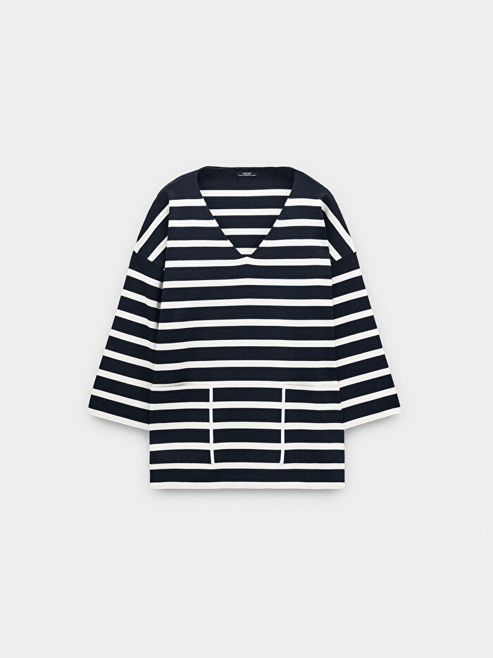 Çizgili Örme Kazak