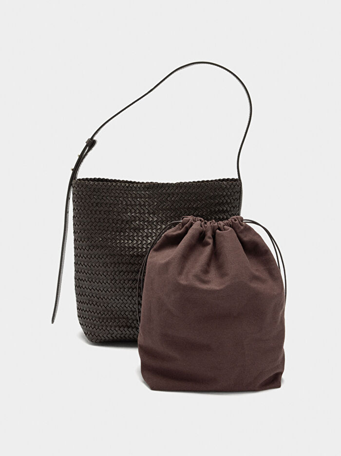 Örme Deri Omuz Çantası