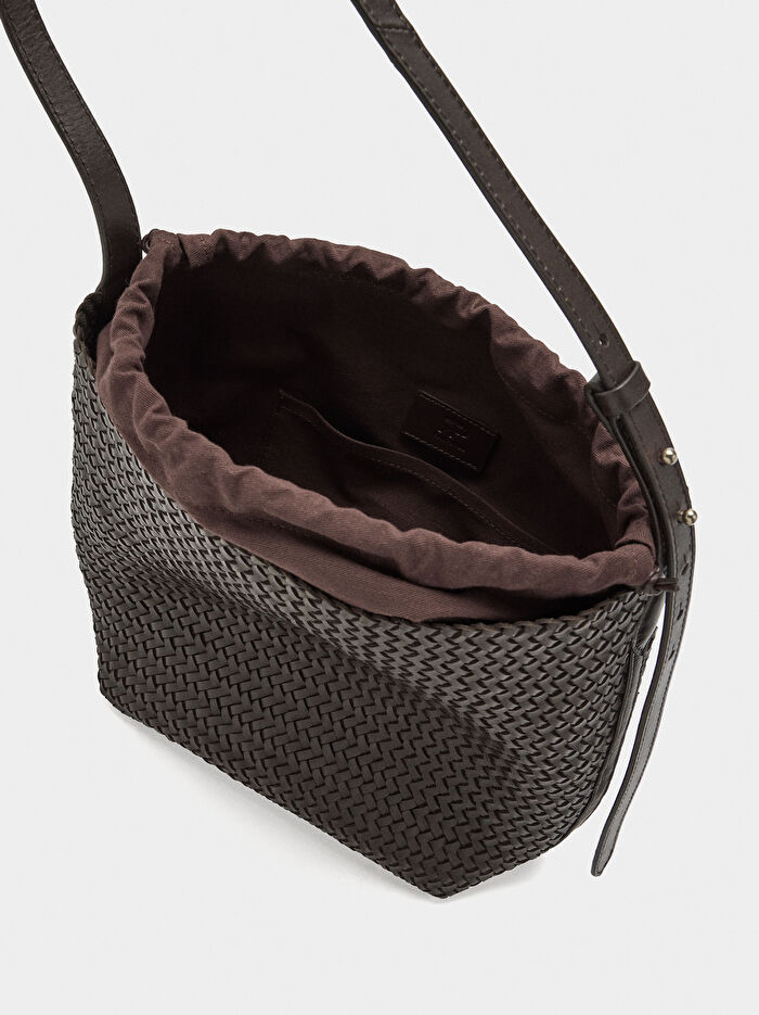 Örme Deri Omuz Çantası