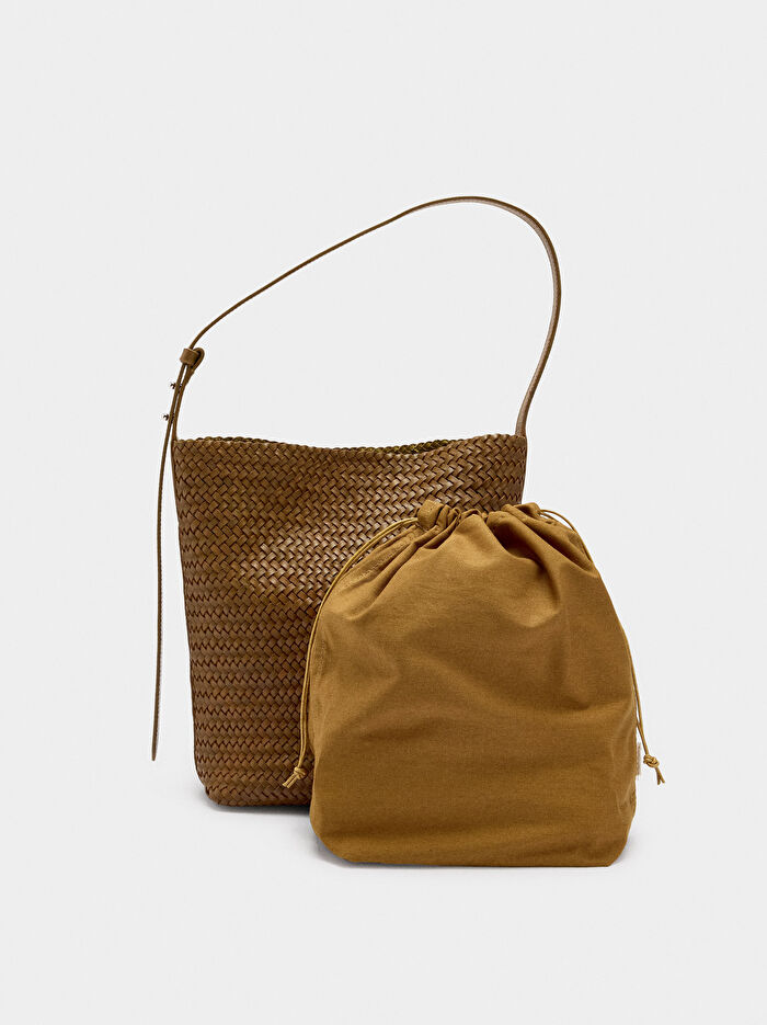 Örme Deri Omuz Çantası