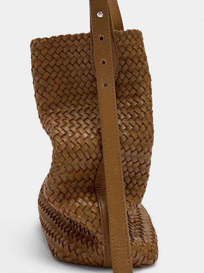 Örme Deri Omuz Çantası