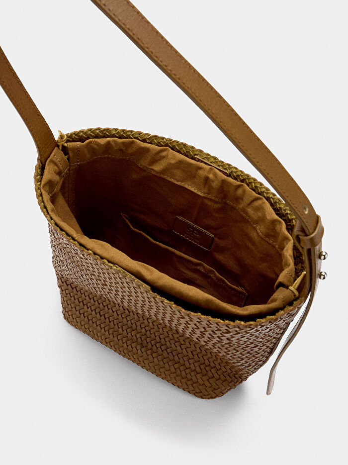 Örme Deri Omuz Çantası