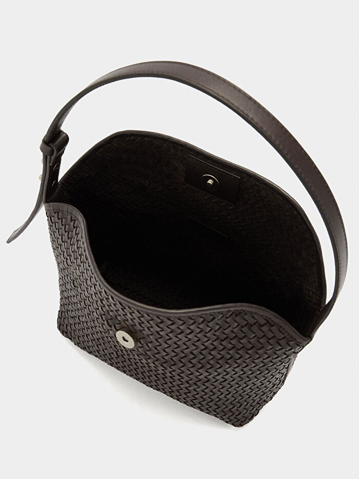 Örme Deri Omuz Çantası
