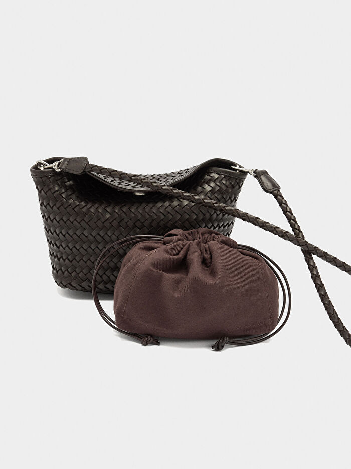 Örme Deri Çapraz Çanta