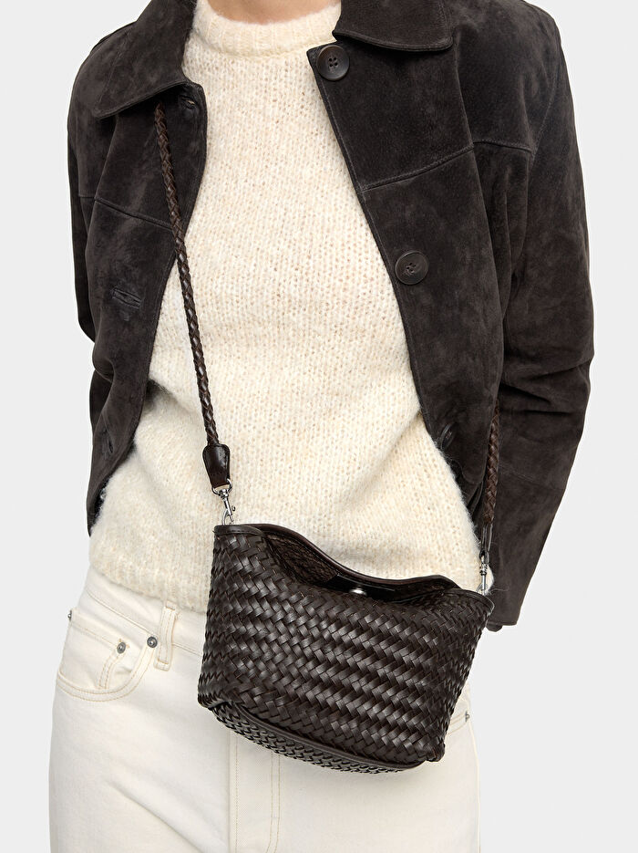Örme Deri Çapraz Çanta