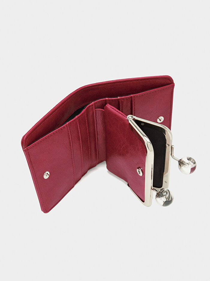 Zımba Detaylı Kiss-Lock Cüzdan
