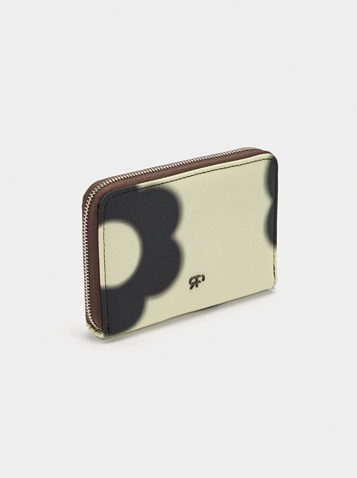 Çiçek Desenli Teknik Kumaş Cüzdan