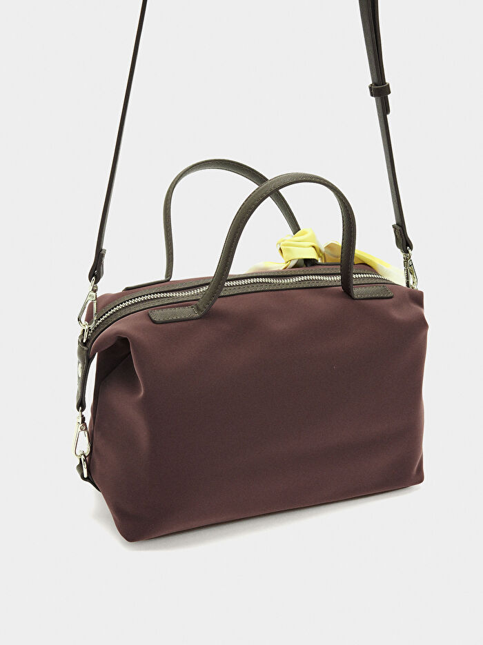 Kadife Dokulu Tote Çanta